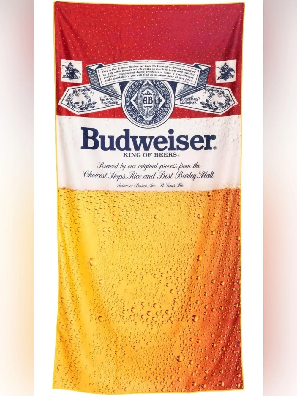 Calhoun Budweiser King of Beers Microfiber Beach Towel – 36